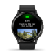 Venu 3 Slate stainless steel bezel with black case and black leather band - 010-02784-52- Garmin